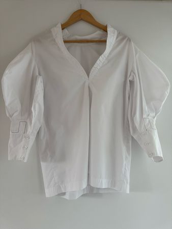 Weisse Bluse mit Puffärmeln, Grösse S