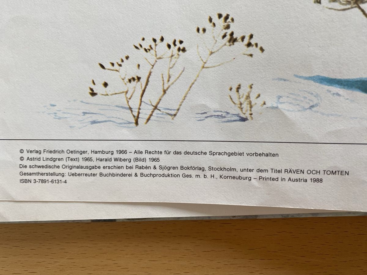 Bücher: Tomte und der Fuchs - Astrid Lindgren  – Gebraucht aus Schwarzenburg von Michellu 4