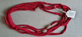 Collier sautoir multi-rangs, FAIT MAIN PIÈCE UNIQUE Rouge