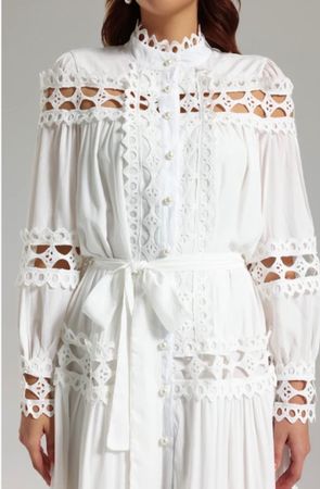 Eva Boutique Kleid mit Spitze Weiss, L,Viskose, Versand 9.-