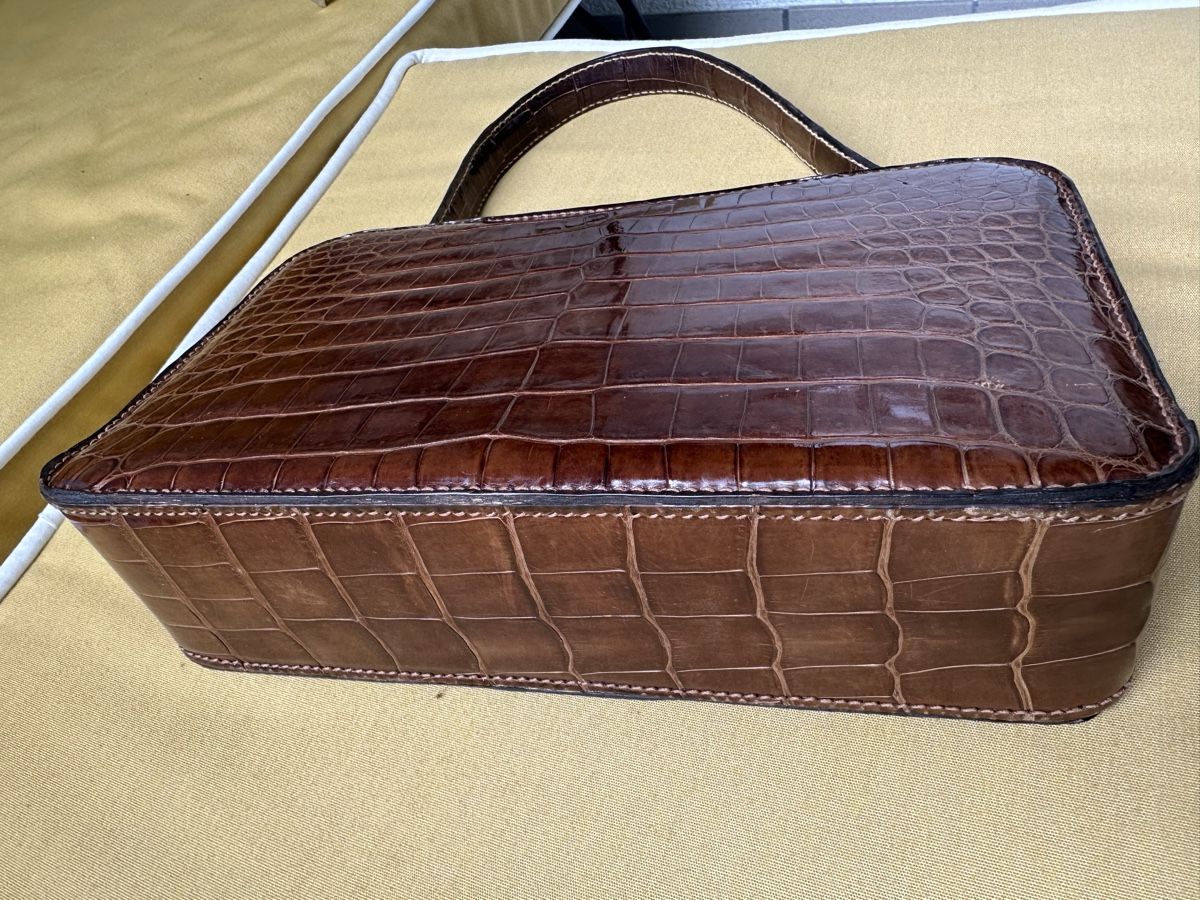 Borse: Vintage Alligator Handbag, Brown Leather – Usato da Zürich venduto da kas_g26m 6