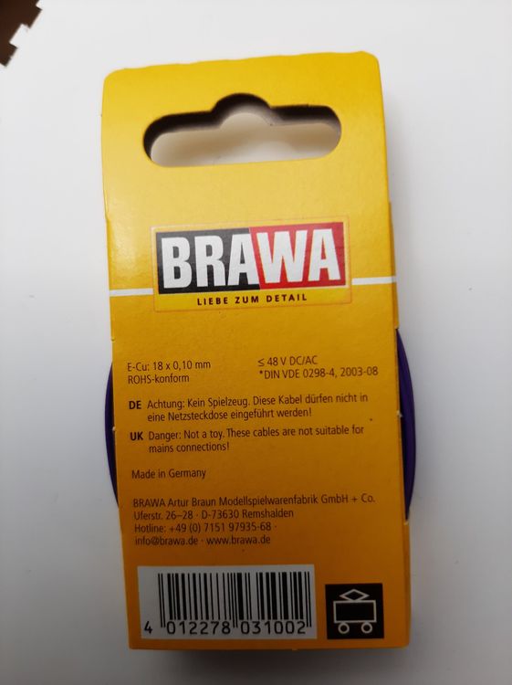 Brawa Modelleisenbahnen: Brawa 3100 (6x) Litze violett / 3105 blau, je 10 Meter – Gebraucht aus Thun von Schwarzsee48 2