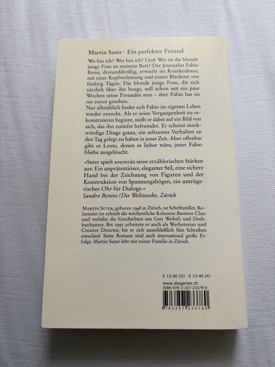 Libri: Ein perfekter Freund - Martin Suter – Nuovo (secondo la descrizione) da Zug venduto da alex___4 1