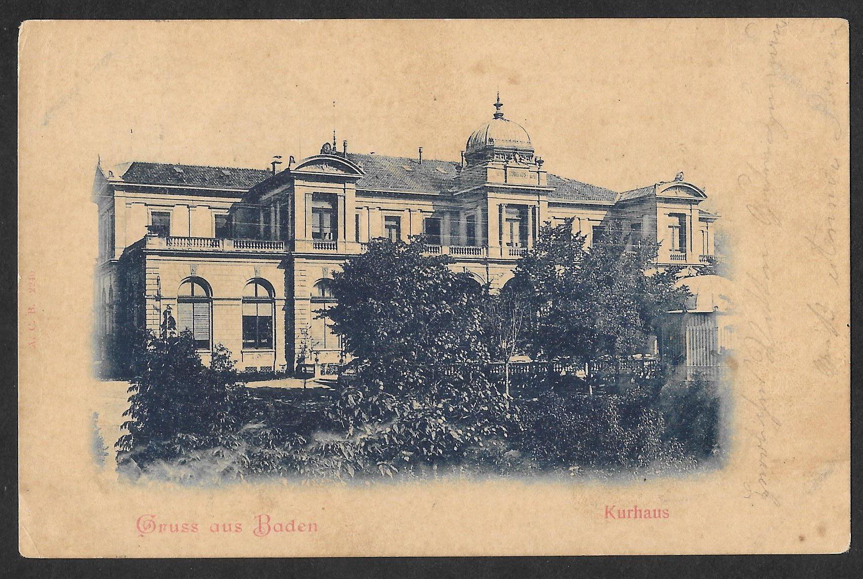 Cartes postales: Baden Kurhaus – D'occasion à Olten par clotaldi