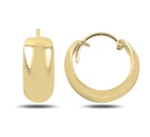 Ohrringe Creole breit 925 Silber gold Klassiker 14x5mm