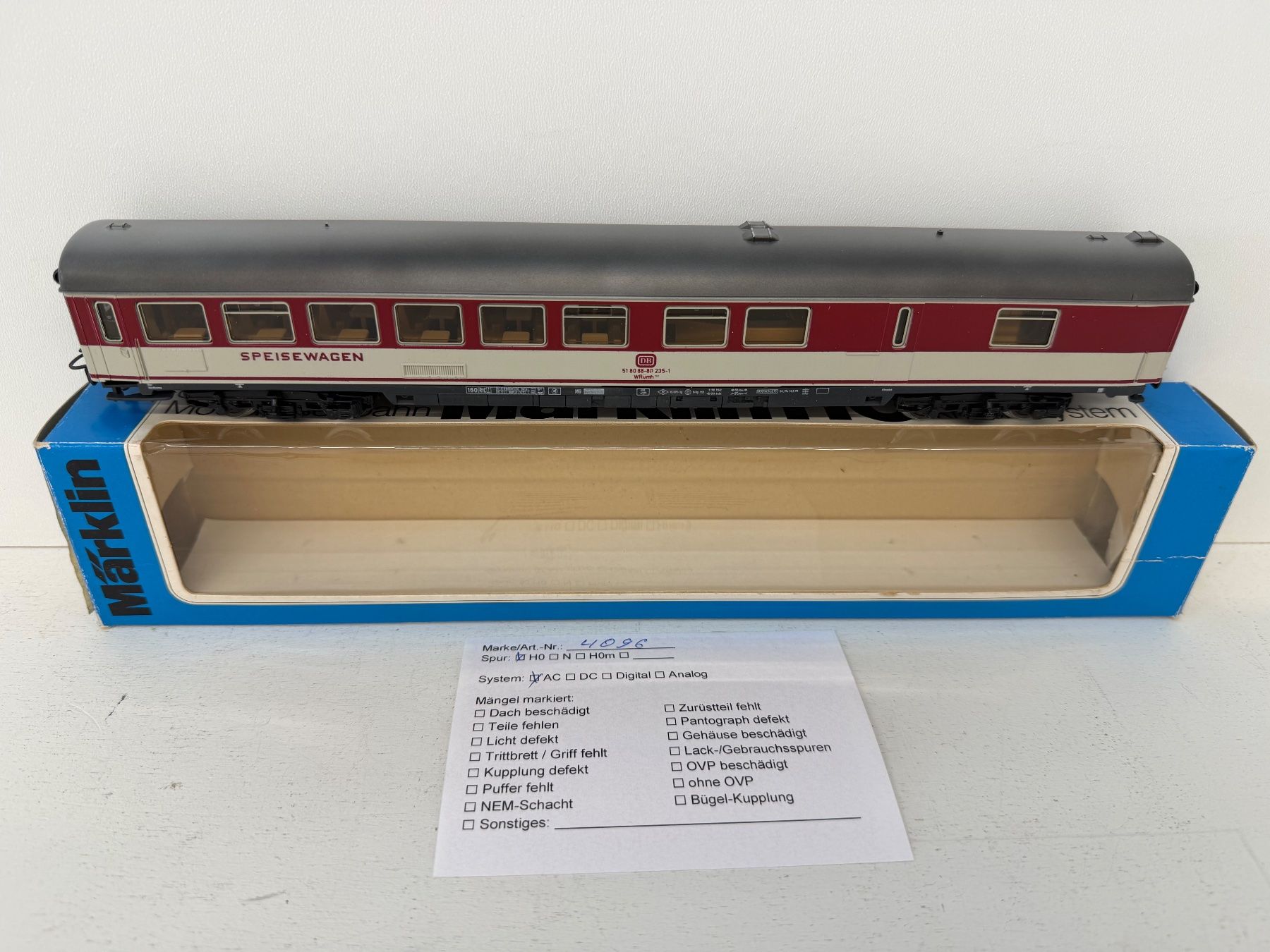 Märklin Modelleisenbahnen: Märklin DB Speisewagen – Gebraucht aus Büsserach von ModellbahnDepot 8