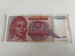 Banknote Jugoslawien 1'000'000'000 Dinara 1993