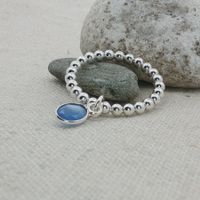 Bubble Silber Ring 925 mit Chalzedone Grösse 60