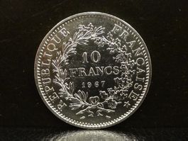 Silbermünze 10 FRANCS FRANCAIS 1967