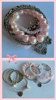SALE SET: 10 x ARMREIF + OHRRINGE VINTAGE - STYLE ROSA