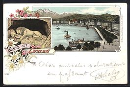 Litho Luzern, Teilansicht mit Promenade,