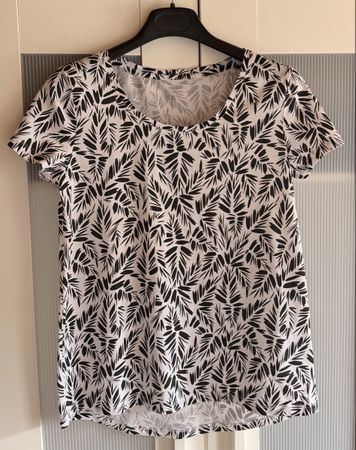 C&A T-Shirt weiss schwarz gemustert Grösse S, Neuwertig!