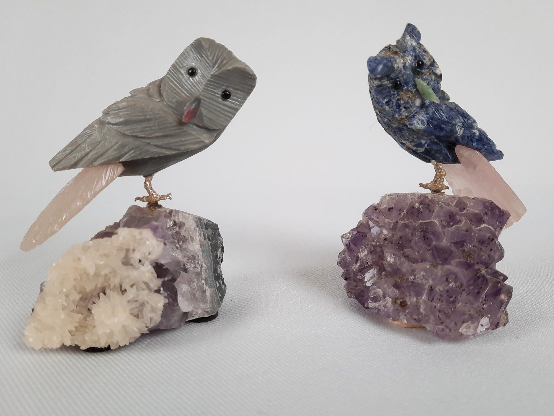Pierres précieuses: Amethyst mit Vogel 2 Stück – D'occasion à Beinwil am See par Restwert_Beinwil