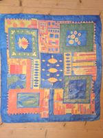 IDEEN IN STOFF Foulard Tuch Schal Carré Seidenmalerei 80s