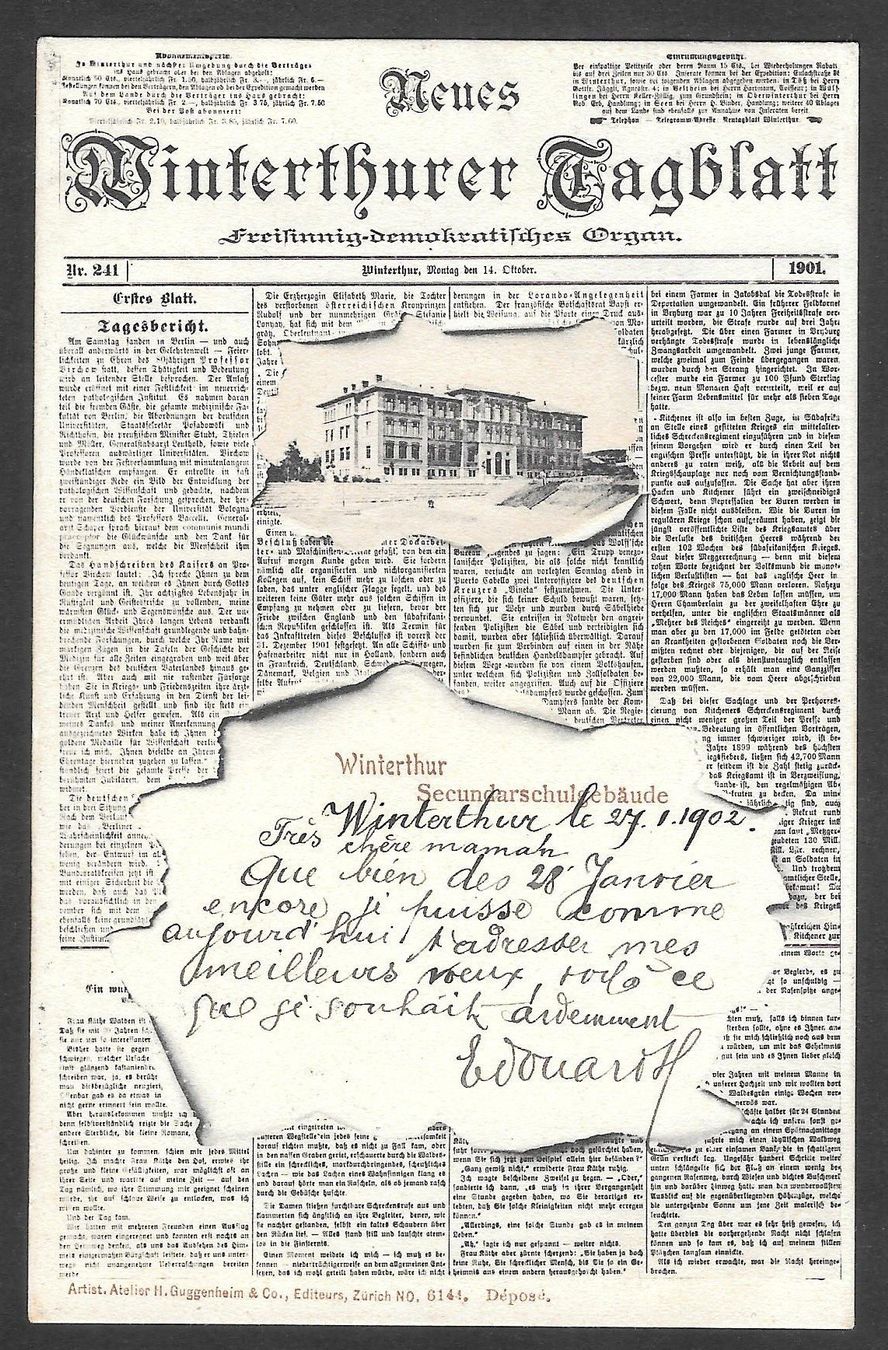 Ansichtskarten: Winterthur Winterthurer Tagblatt Zeitung – Gebraucht aus Olten von clotaldi