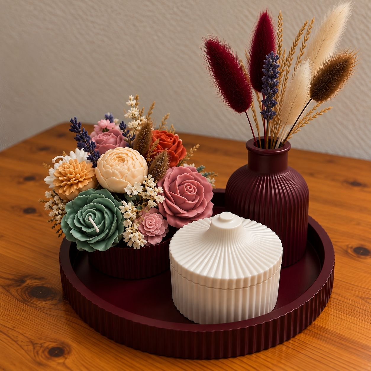 Cadeau original – Composition florale de bougies artisanales (Neuf ...