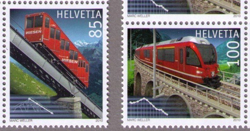 Tutti i francobolli: 2010_1349+50_BAHNJUBILÄEN_NIESENBAHN_BERNINABAHN_Vb ** – Nuovo (secondo la descrizione) da Marthalen venduto da Ch_quality 1