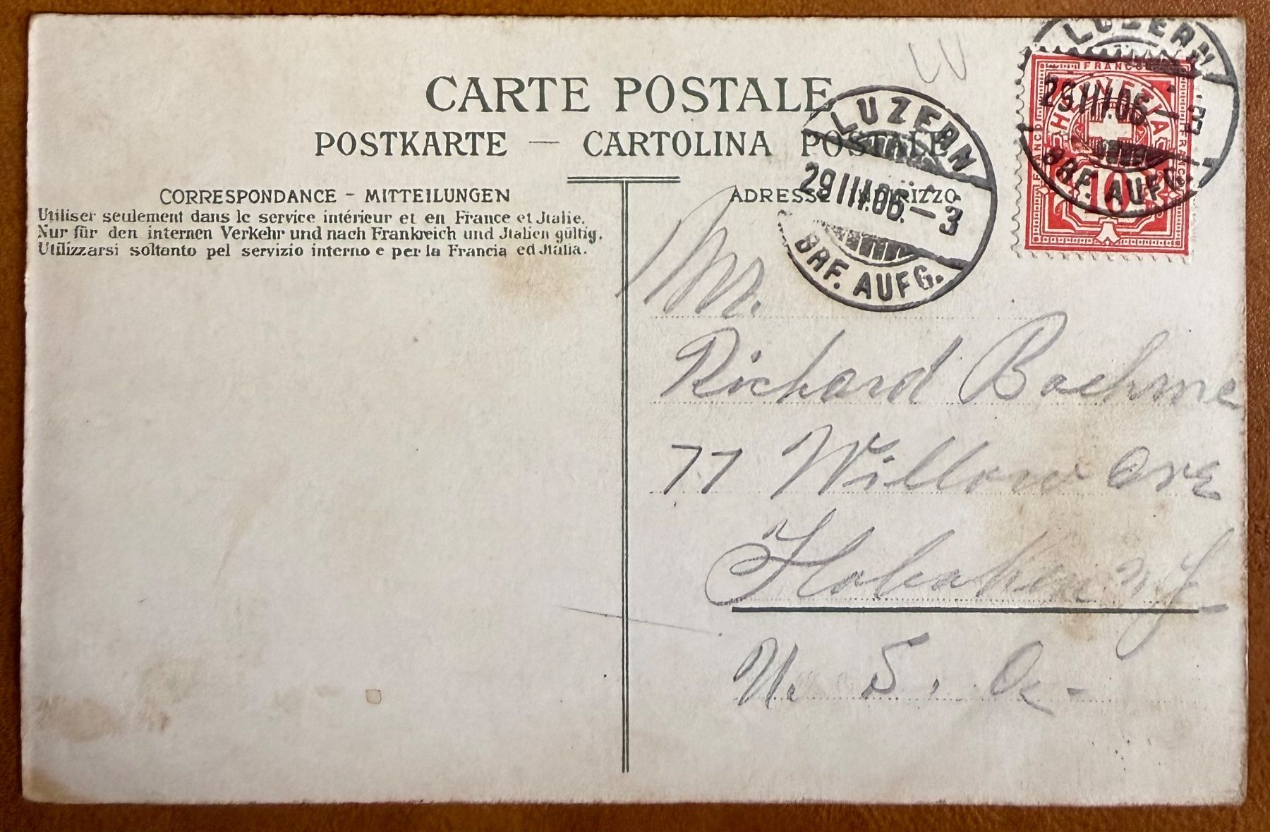 Cartoline postali: AK: Luzern - Dampfschiff  1906 – Usato da Lutry venduto da Ediego 1