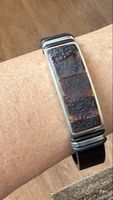 Lederarmband mit Bernstein