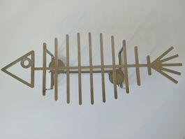 Design Rechaud Fischskelett Warmhalteplatte Metall