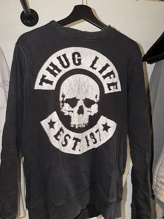 Thug Life Sweater schwarz Skull-Print Gr. M