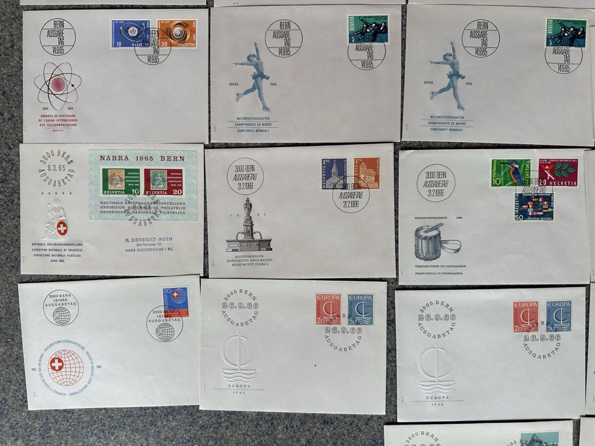 Tutti i francobolli: Schweiz - 38x FDC  1961-1966 – Usato da Schmitten / FR venduto da Samsara169 3