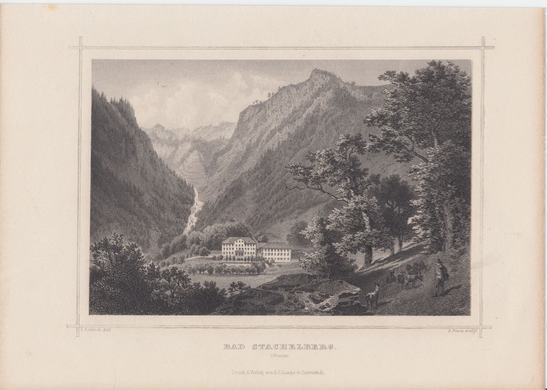 Stiche: BAD STACHELBERG, STAHLSTICH ROHBOCK 1865 – Antik aus Grüningen von Kartensammler 2
