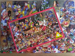 Comic-Puzzle Piatnik v F. Ruyer,1000Teile: WEIHNACHTSTRUBEL