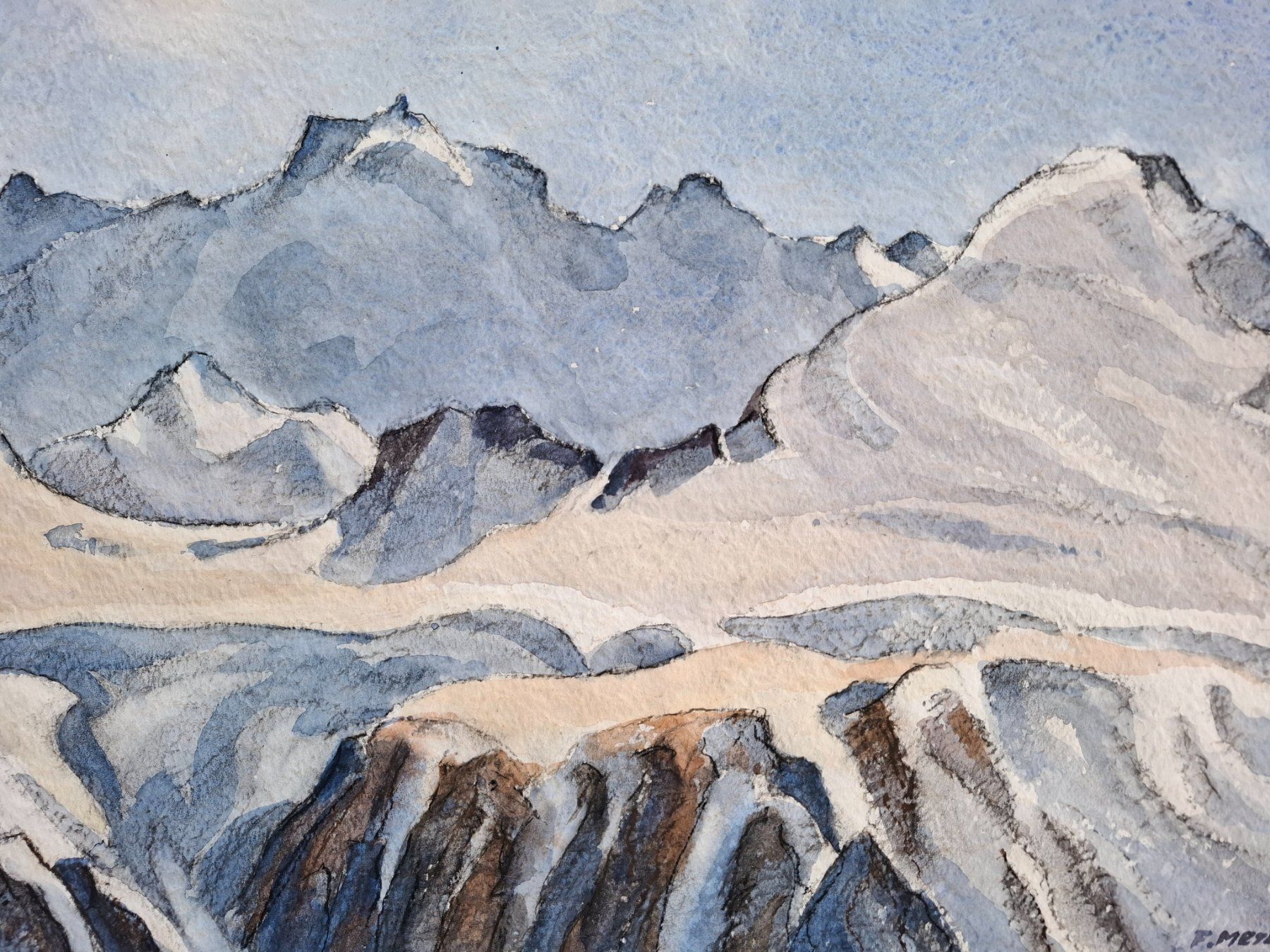 Dipinti: Aquarell Ferdinand Meyer-Streiff Ringelspitze "Flumsi" SG – Usato da Rheinfelden venduto da Badelus 8