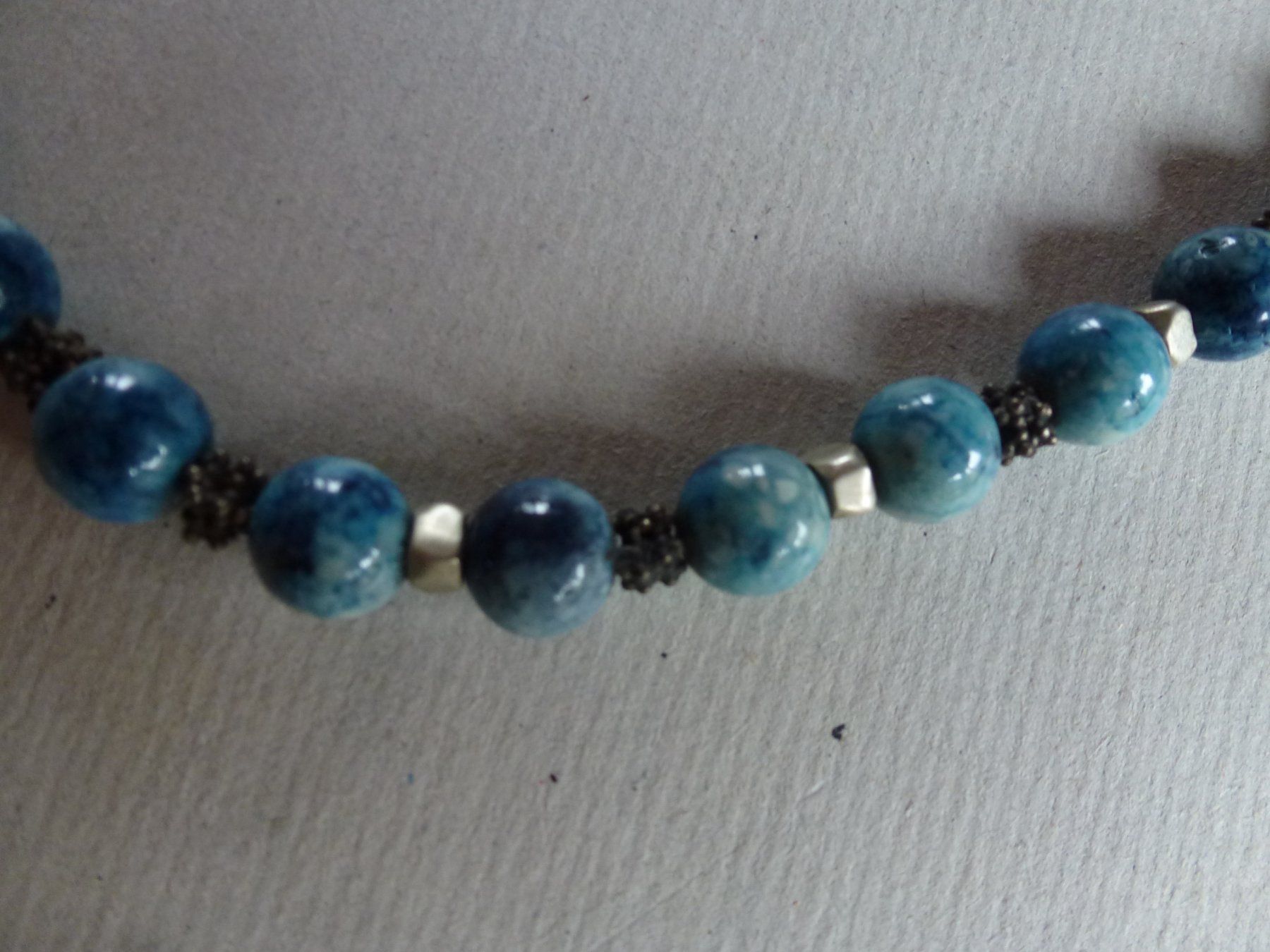 Catenine: Türkis-Hals-Kette versilbert, Länge ca. 60 cm – Nuovo (secondo la descrizione) da Mühlrüti venduto da Dadadachs 4