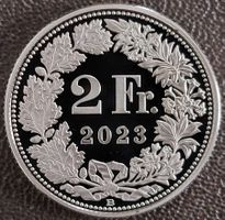 2 Franken  2023 pp / aus Münzsatz / in einer Münzkapsel