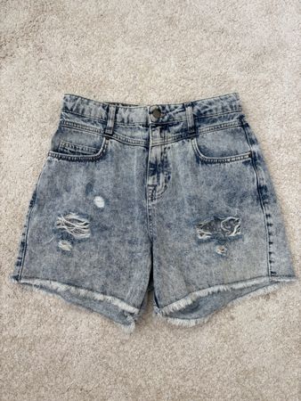 Jeans Shorts High Waist blau gewaschen Gr. 36 C&A
