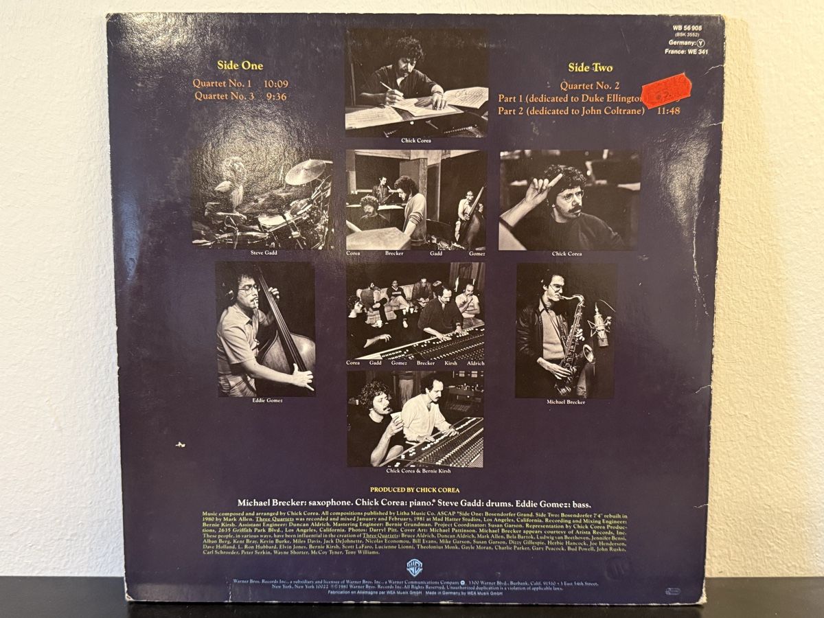 Dischi in vinile: Chick Corea - Three Quartets / DE 1981 – Usato da Delémont venduto da Studio_du_soleil 1