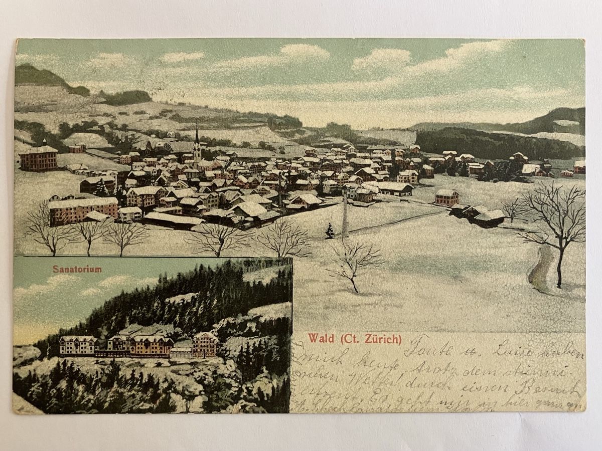 Ansichtskarten: seltene Ansichtskarte Wald ZH, Sanatorium, Winter – Gebraucht aus Bauma von Baumer71