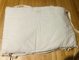 Tour de lit bébé blanc coton