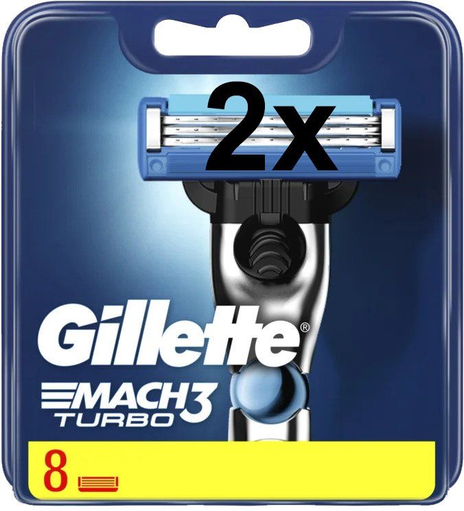 Gillette Cura del viso: 16 Gillette Mach3 Turbo – Nuovo e nell'imballaggio originale da Ersigen venduto da easyhandel
