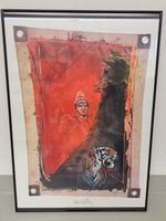 Circus Rolf Knie Kunstdruck Clown, Pferd, Tiger inkl. Rahmen