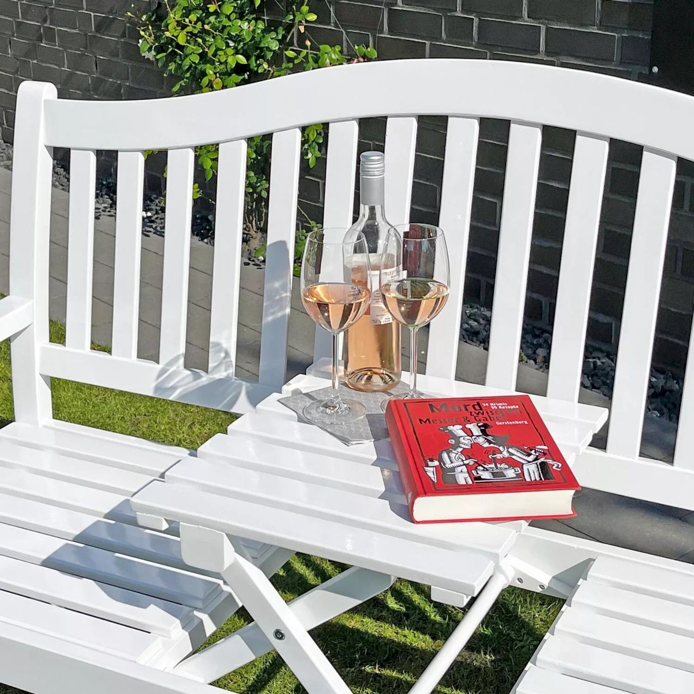 Bancs: Gartenbank mit Tisch weiß – Neuf avec emballage d'origine à Bottighofen par zaap 3
