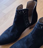 Schwarze Wildleder Stiefeletten Gr. 38 -