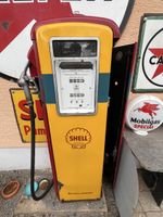 Alte Shell Emailierte Zapfsäule, Rarität, Vintage Dekoobjekt