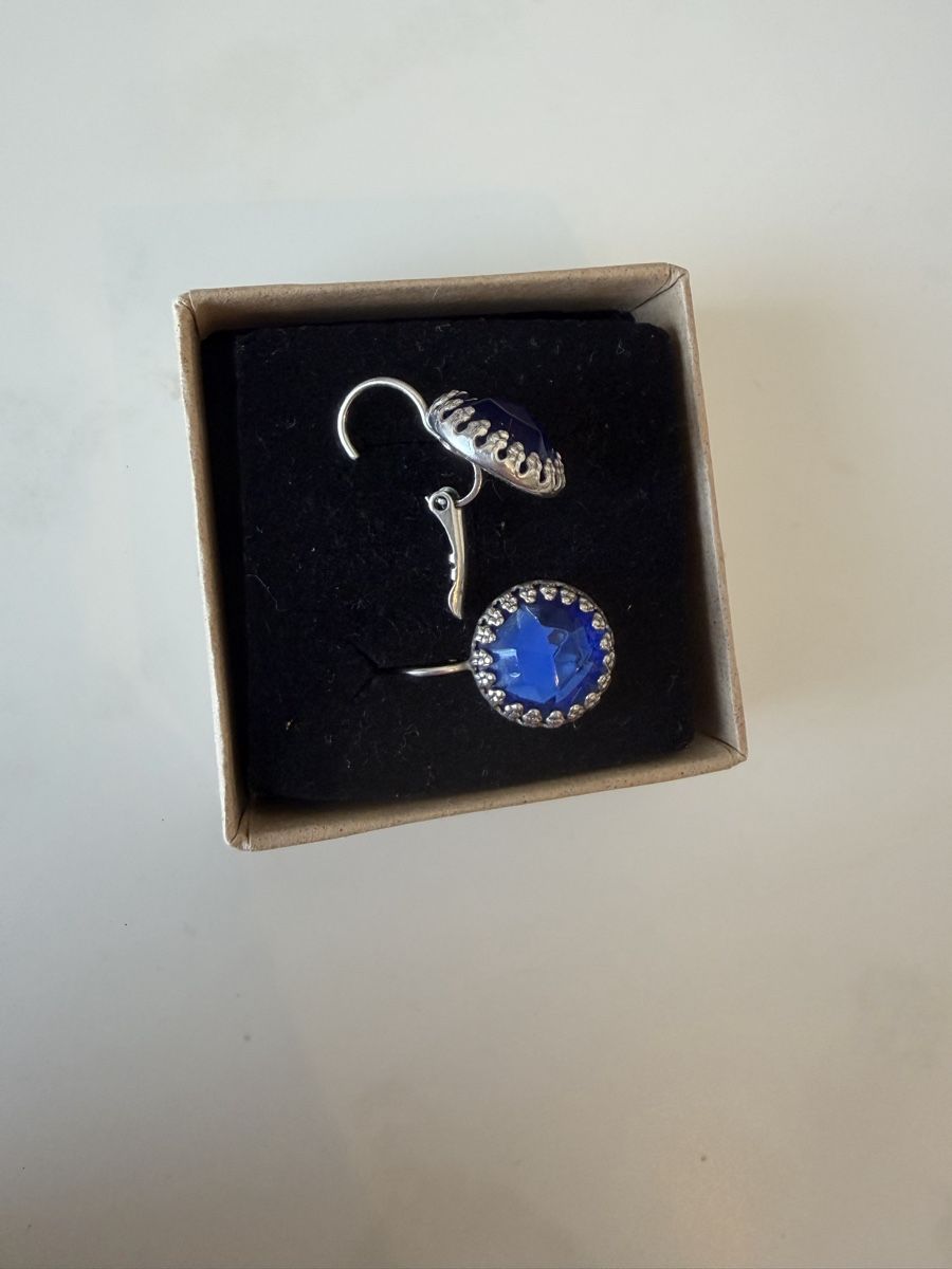 Orecchini pendenti & Orecchini a lobo: Ohrringe mit blauem Stein, Sterling Silber – Usato da LUZERN venduto da Adriana_6005 1