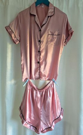 Pyjama Set Kurz Rosa Damen Grösse XL