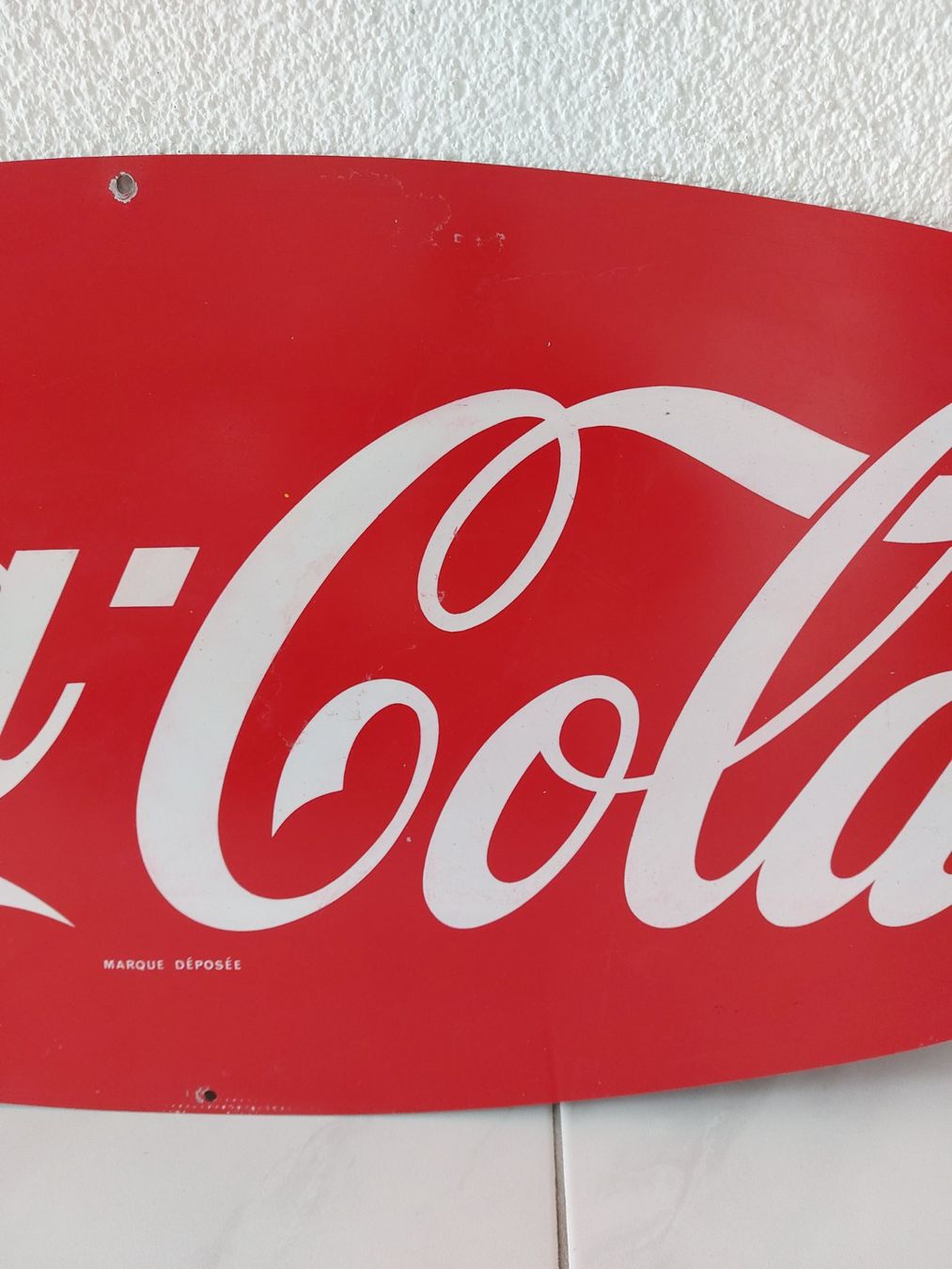 Coca-Cola Schilder: altes Blechschild Coca Cola 100 x 40 cm doppelseitig Plaque – Gebraucht aus Schenkon von Elbarto007 3