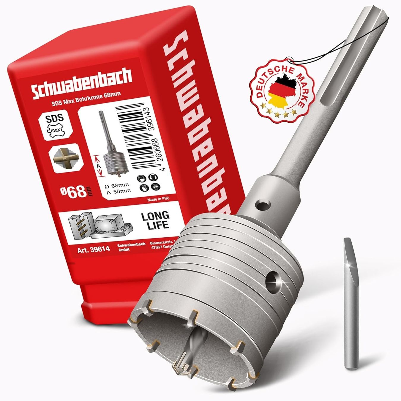Tutti gli attrezzi: SDS Max Bohrkrone 68mm Beton Steckdose – Nuovo e nell'imballaggio originale da Suhr venduto da SchnapperCH