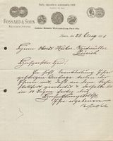 Karl Silvan Bossard 1846-1914 Goldschmied Autograph Brief