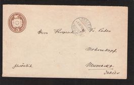 Tüblibrief 5 Rp ,Zürich ,farbe + schräger Druck , 6.lll.1874