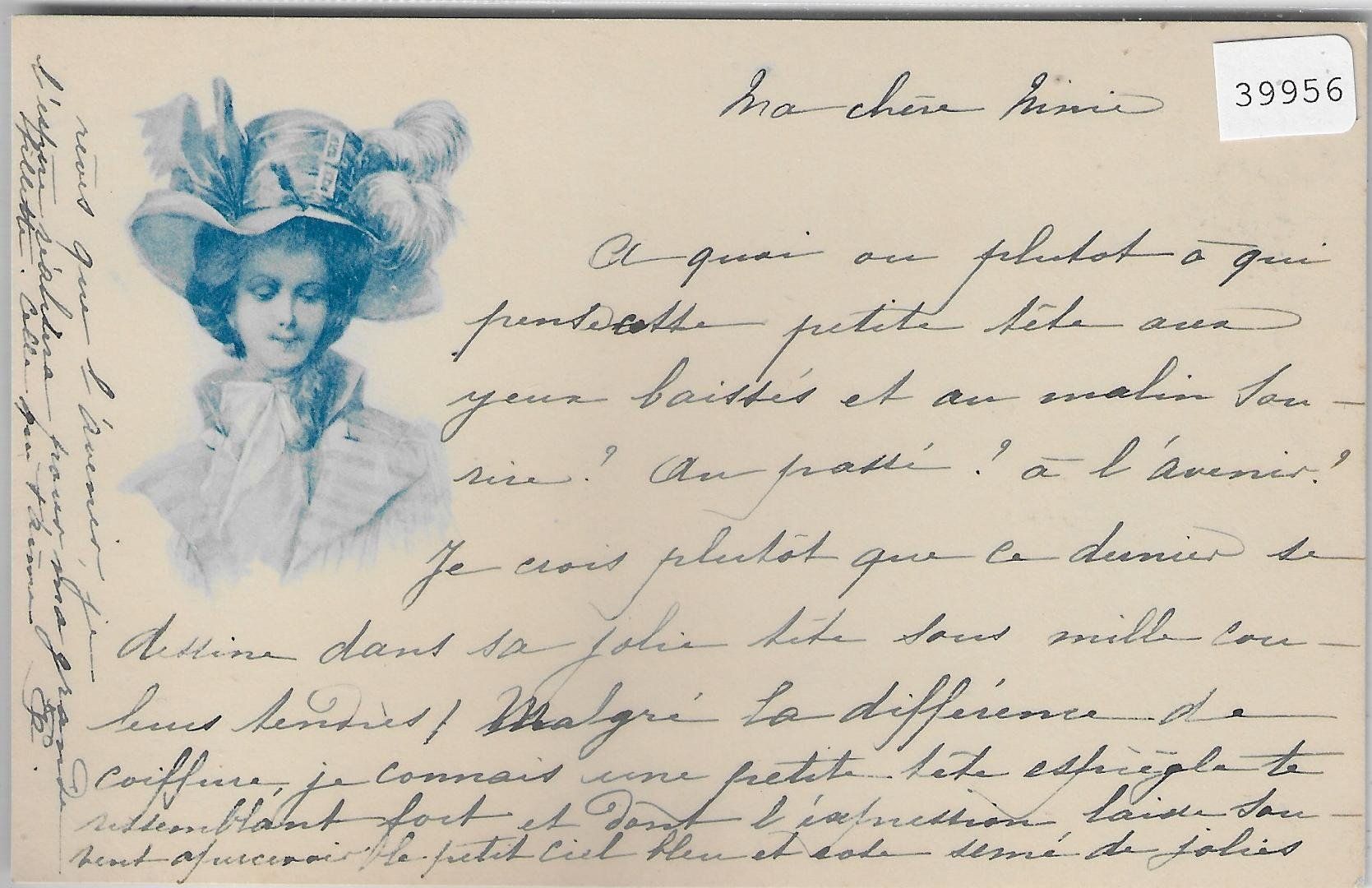 Cartoline postali: Dame mit modischem Hut - Femmes Chapeau – Usato da Ettingen venduto da Kartenplanet