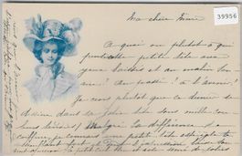 Dame mit modischem Hut - Femmes Chapeau