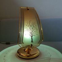 80er J. Italien KK6 Lampe aus goldfarbenem Metall Baummotiv