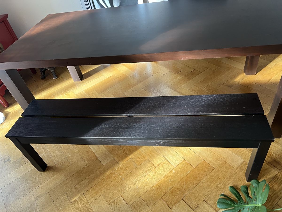 Tische: Dining Table and Bench Set dark wood condition used – Gebraucht aus Basel von jas_h9g2 6
